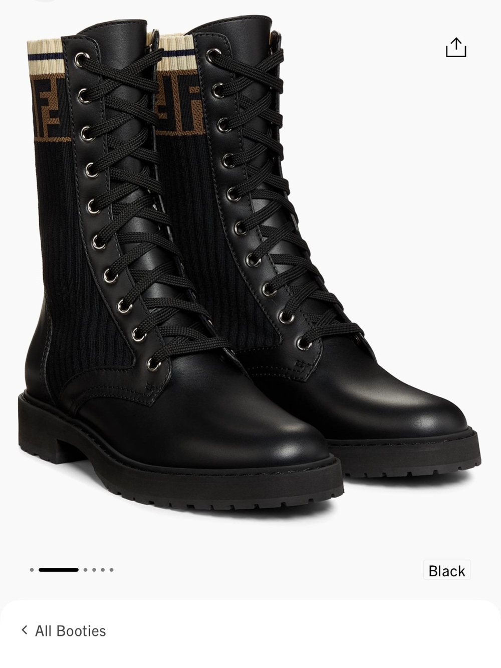 STILL IN STORES 🔥💖🔥 Fendi
Rockoko Leather & Knit Combat Boots